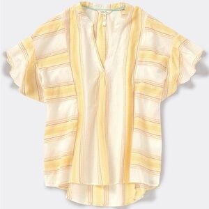 MATILDA JANE | Cotton Yellow and Cream Striped Blouse